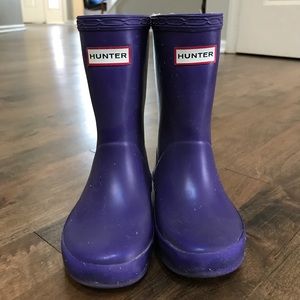 Hunter Toddler rain boots size 7 GUC purple